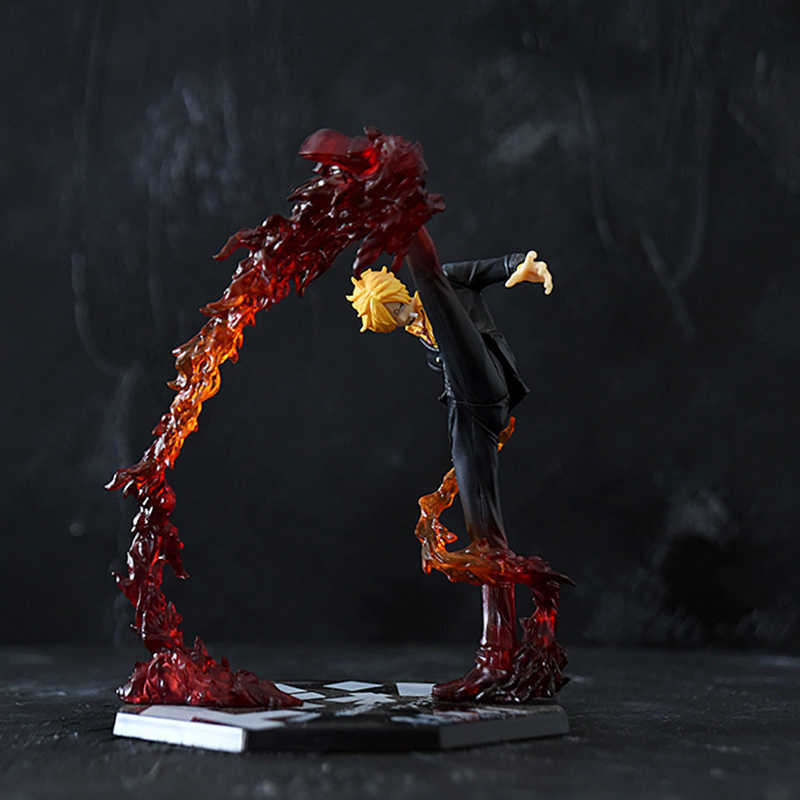 アクショントイフィギュア16cmアニメワンピースSanji Sculpture Black Leg Fire BattleバージョンPVC Collectible OnePieceフィギュアモデルChildr9807993