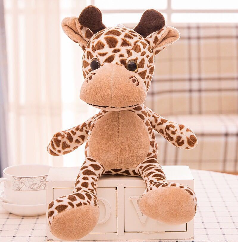 Cute Forest Animal Stuffed Toy Jungle Wedding Throw Children's Gift Claw Machine Doll Giraffe  Tiger Leopard D32