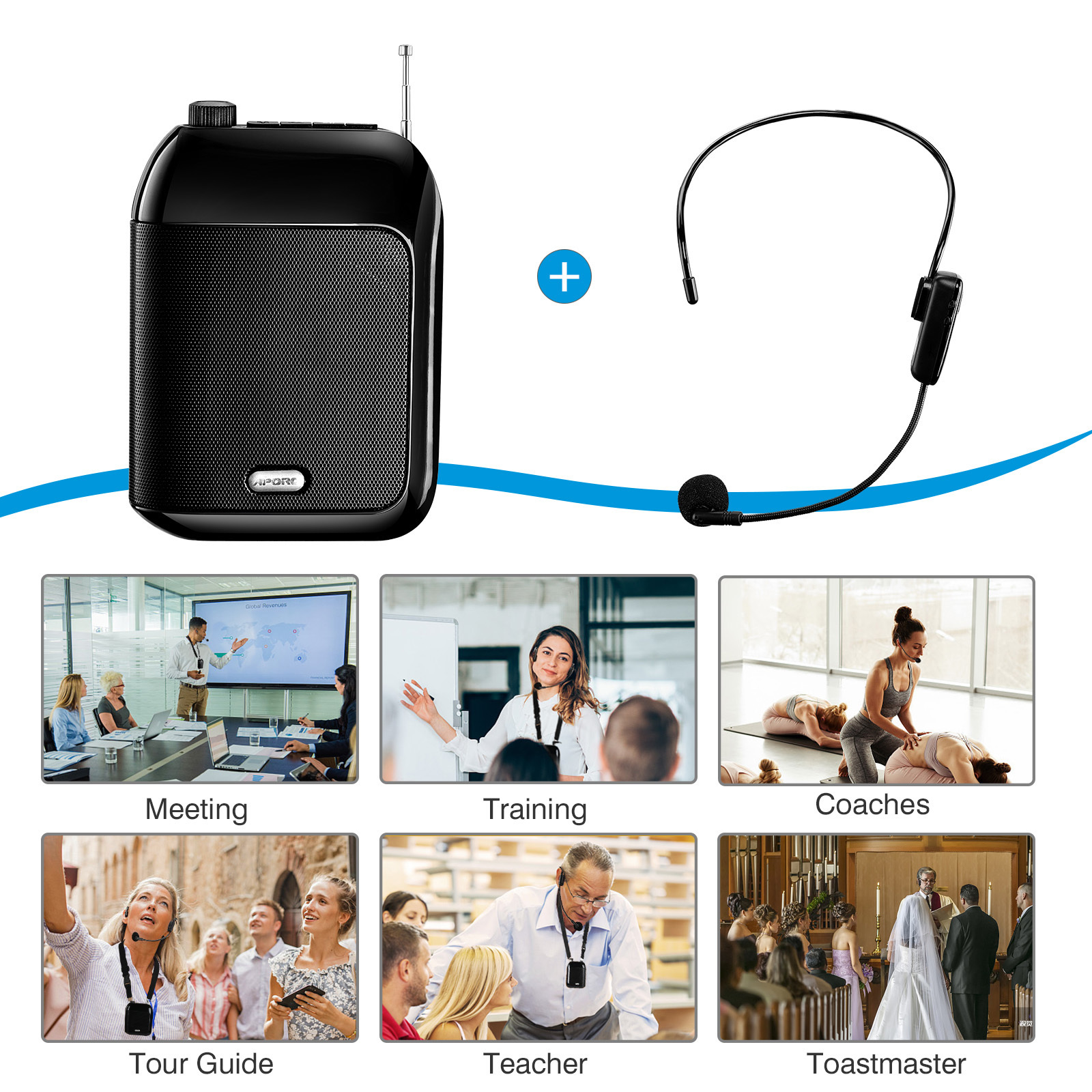 Autre électronique Amplificateur de voix sans fil Bluetooth UHF Portable pour l'enseignement Conférence Guide touristique Promotion U-Disk Mégaphone Microphone Haut-parleur 221025