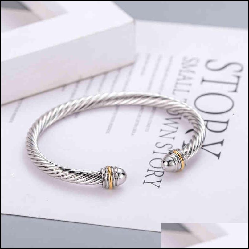jewelry mens dy trend bracelet gold charm designer women platinum twisted wire bracelets hot round plated head hemp fashion versatile selling