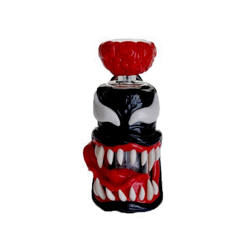 Colorful Handmade Hand-Painted Monster Style Pipes Kit Pyrex Thick Glass Dry Herb Tobacco Filter Bowl Portable Handpipes Waterpipe Smoking Cigarette Holder DHL