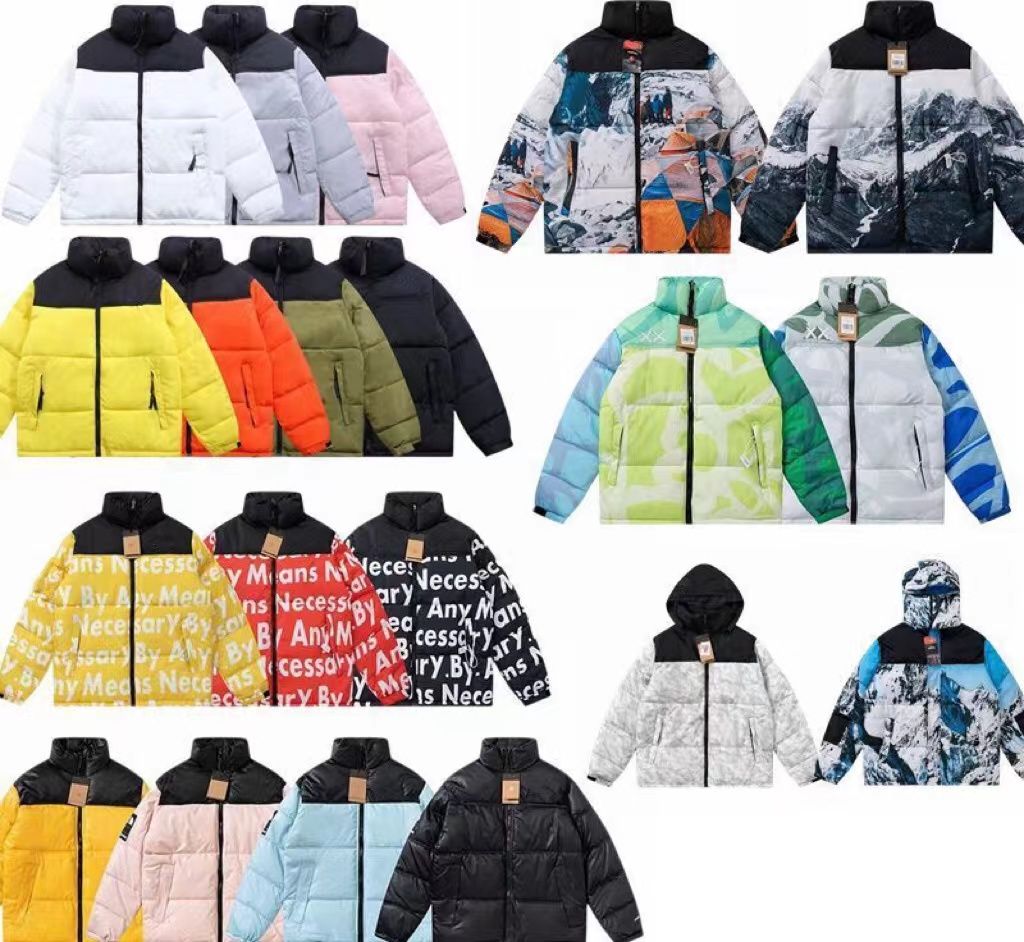 Northface puffer kurtka w dół mężczyźni z kapturem grube płaszcze kobiety pary parka w zimy w płaszczu stojak na kołnierz Kontrast Dopasowanie kolorów 8 lohc