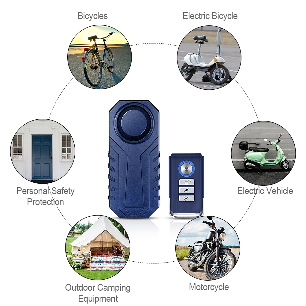 Alarm systems WSDCAM Remote Control Motorcycle 113dB Waterproof Wireless Bike Security Protection Anti Theft Electric Car 221025