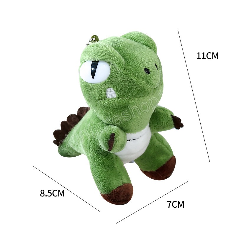 Simpatico dinosauro pecora peluche portachiavi giocattolo adorabili animali di peluche regalo bambini borsa pendente decorazione portachiavi a sfera