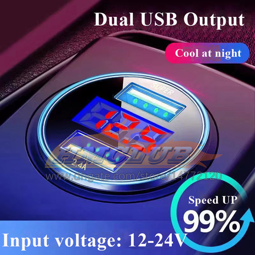 Carregador de carro USB de porta dupla 120W Adaptador de carregamento super r￡pido para Samsung OnePlus Xiaomi Huawei iPhone 13 12 11 Pro Max 7 8 Plus Chargers Automotive Electronics Free Ship Free Ship Free