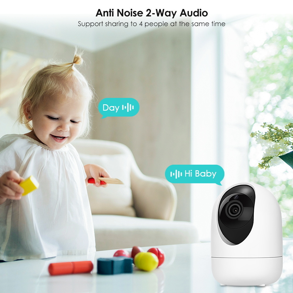 Dome -kameror Anbiux 3MP IP -kamera WiFi Baby Monitor CCTV Hem Säkerhetskamera inomhus AI Auto Tracking Audio Video Surveillance Camera ICSEE 221025