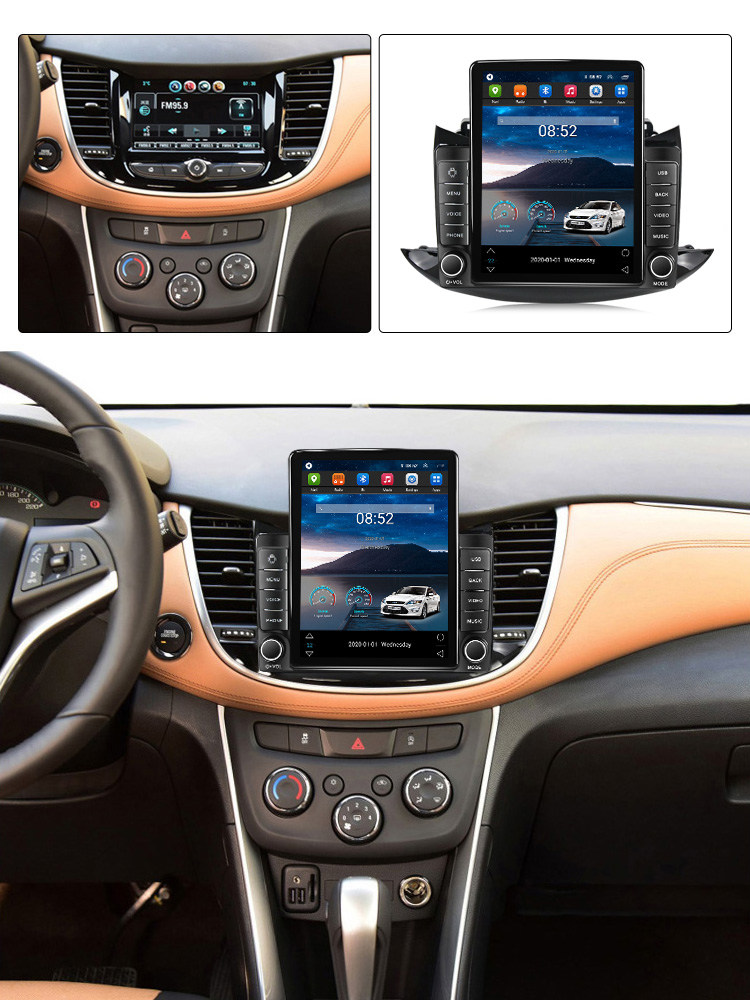 Радиоплеер DVD Car Car Car для Chev Tracker Trax 2013 - 2020 Tesla Style CarPlay Multimedia Video GPS Navigation 2 Din Bt