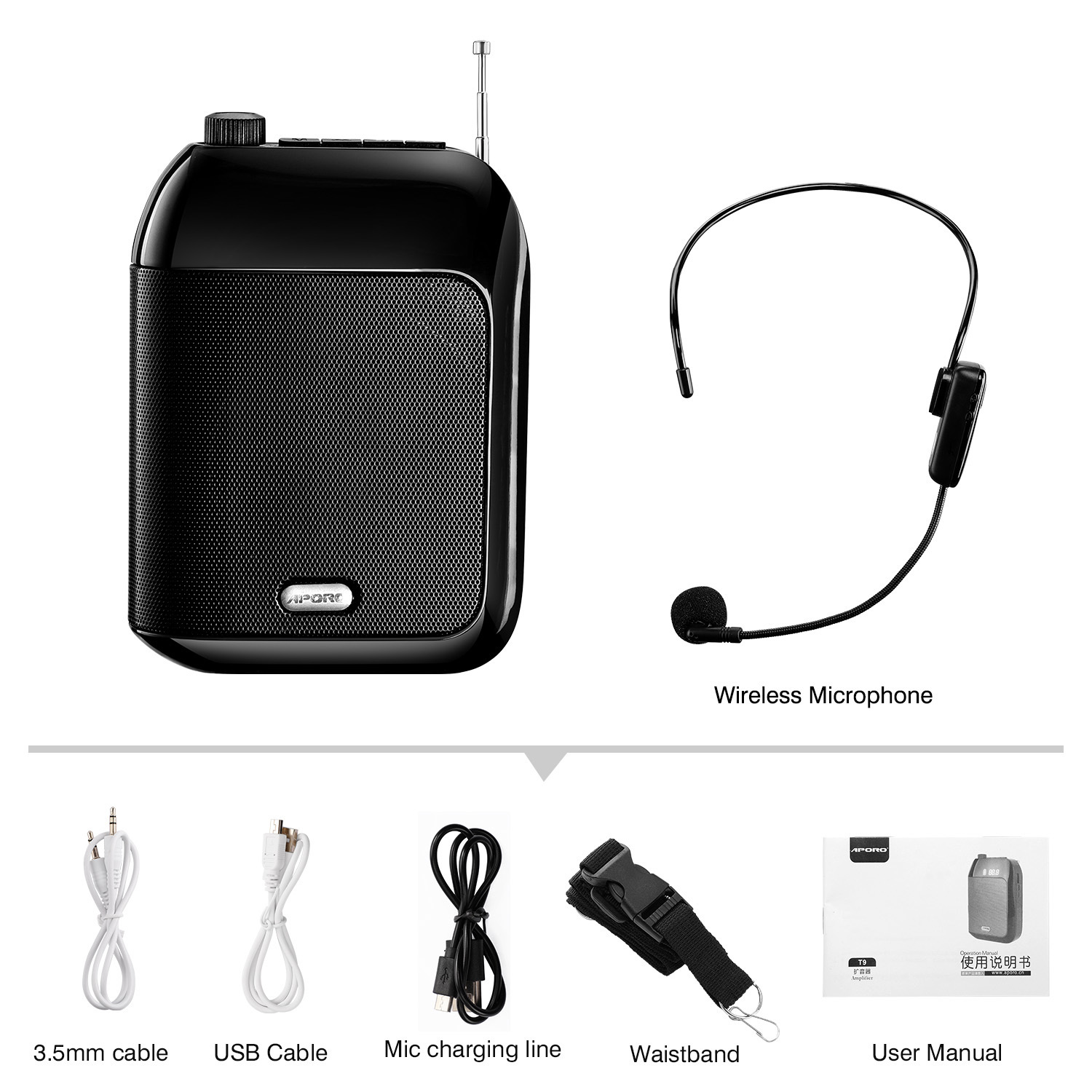 Autre électronique Amplificateur de voix sans fil Bluetooth UHF Portable pour l'enseignement Conférence Guide touristique Promotion U-Disk Mégaphone Microphone Haut-parleur 221025