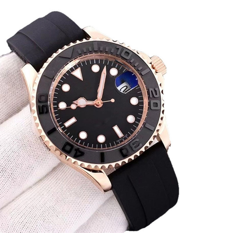 FANCY 7A Mens Watches Diver Series Watch Automatic Movement Brown Dial Rose Gold Ceramic Bezel Two-tone Inlaid Stainless Steel Ori219c