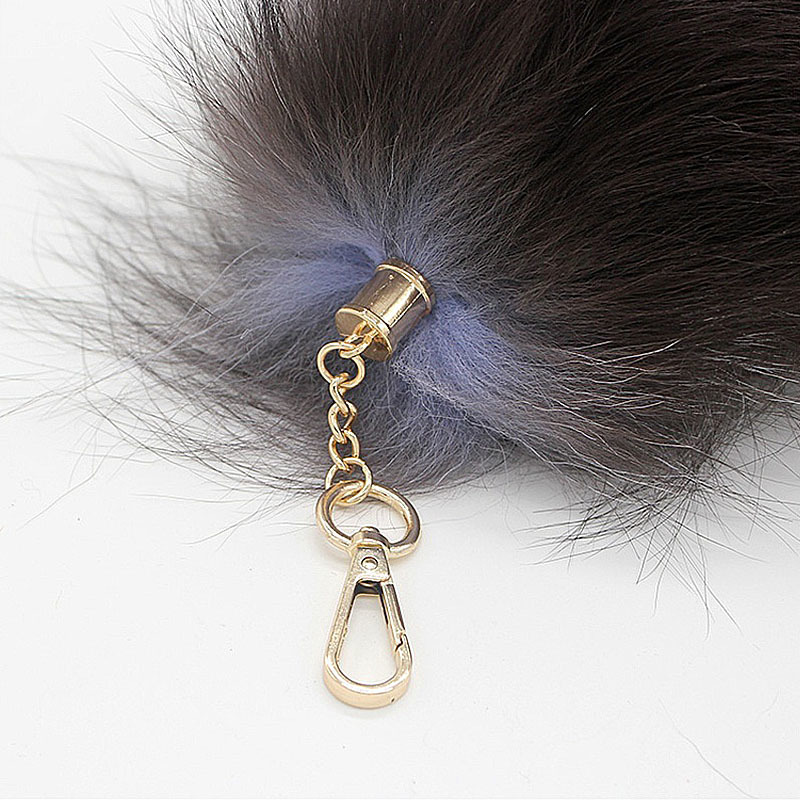 Keychains Lanyards Large Tail chain Pompoms Tassel Bag Pendant Women Ring Fluffy Real Fur Chain Charming Girl's Holder Gifts 221024