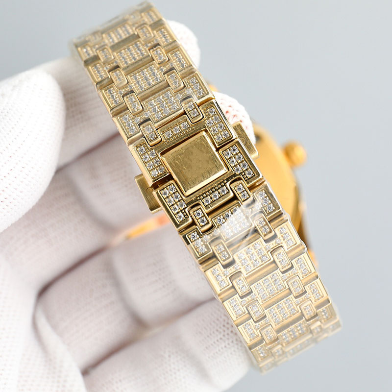 시계 수제 다이아몬드 남성 고급 시계 자동 기계식 운동 스테인리스 스틸 스트랩 방수 고품질 손목 시계 Montre De Luxe 42mm