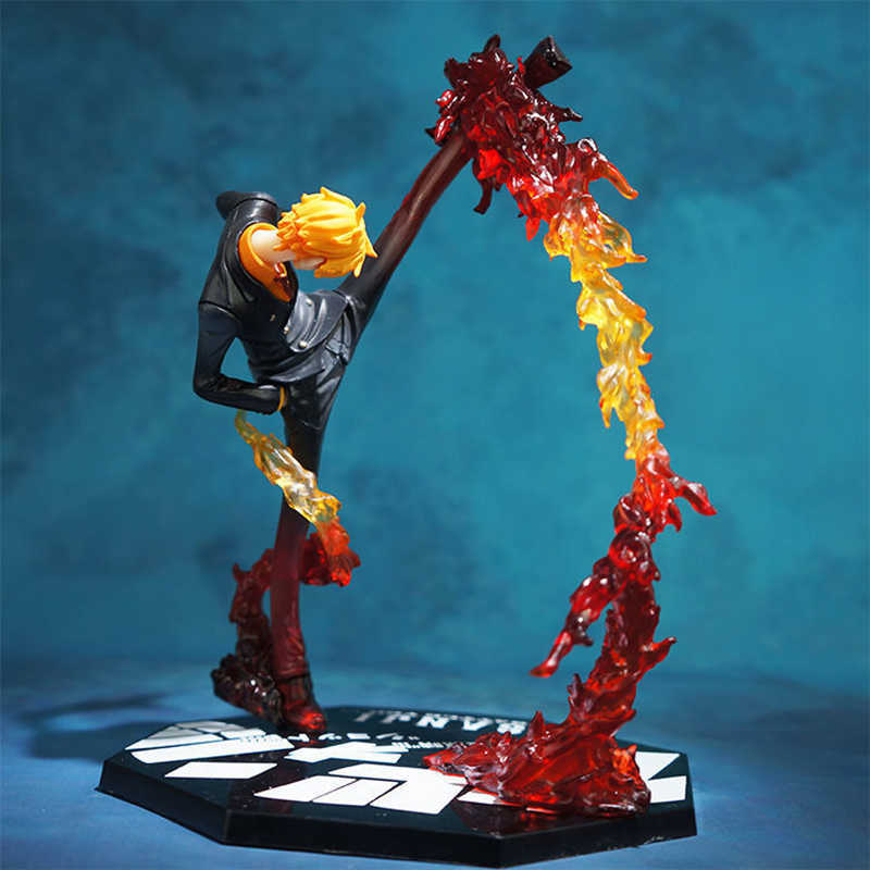 Figurines d'action 16 cm Anime One Piece Sanji Sculpture Jambe Noire Fire Battle Version PVC Collection Onepiece Figure Modèle Childr3573865