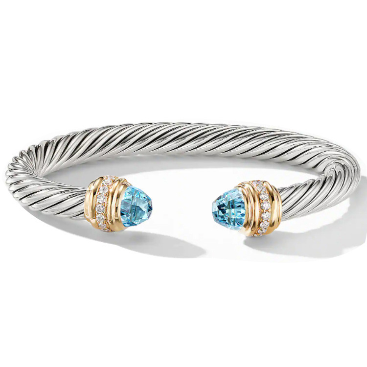 Bangle Brillian Luxury Wire Twisted AAA Zircon Stainless Steel Bracelet Women NonOxidizable Jewelry Prom Party Accessories Gift 221024