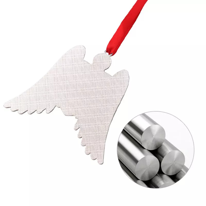 Sublimation Metal Christmas Decorations Blanks Angel Wings Ornaments Christmas Tree Pendants