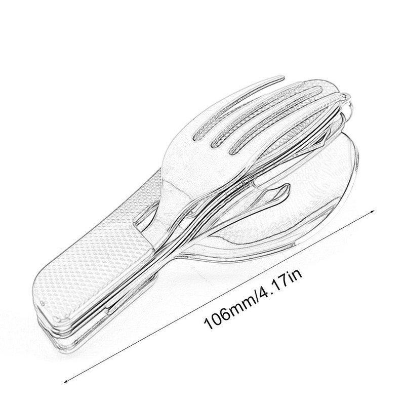 Camping Flatware Utensils Portable & Detachable Stainless Steel Spoon Fork Knife Combo Set for Picnic Travel Camping Dinnerware