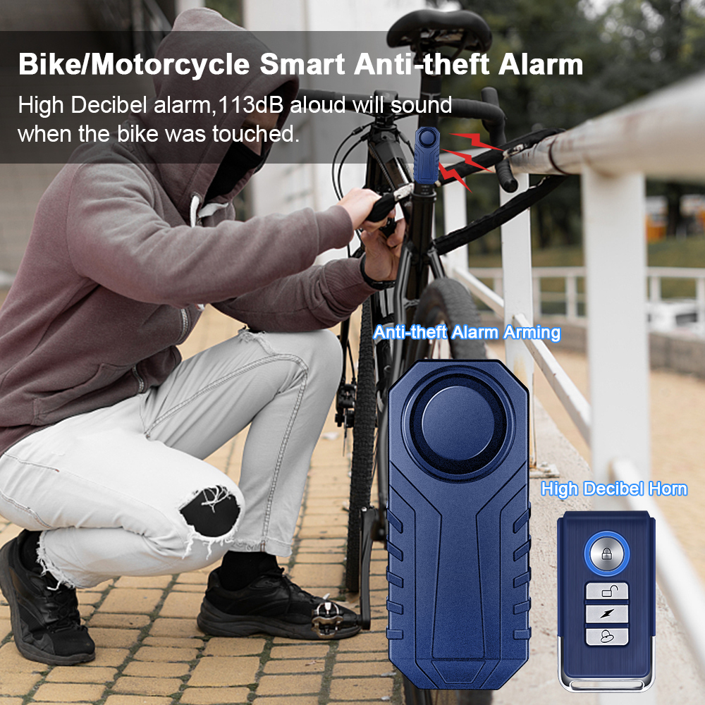 Systèmes d'alarme WSDCAM Télécommande Moto 113dB Étanche Sans Fil Vélo Sécurité Protection Anti Vol Voiture Électrique 221025