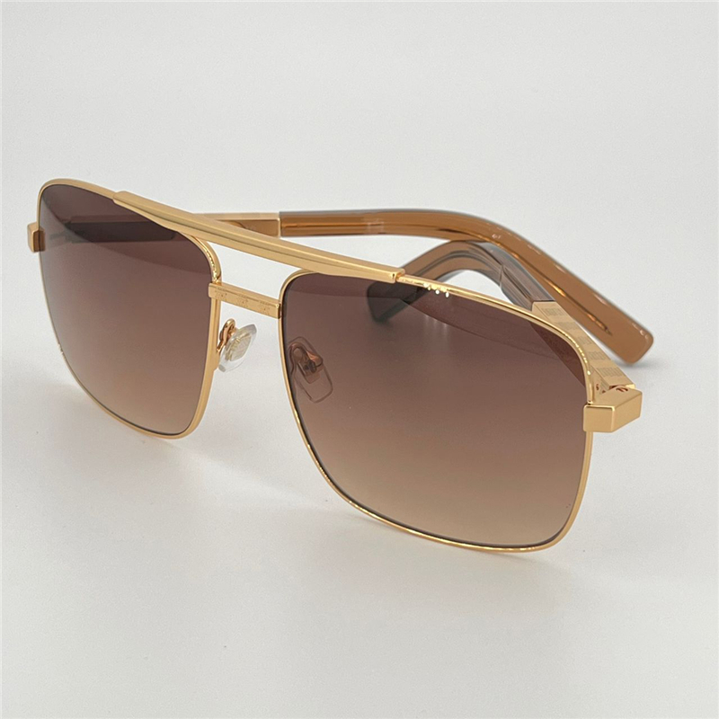 Mode Klassieke 0259 Zonnebril Voor Mannen Metalen Vierkant Gouden Frame UV400 Unisex Vintage Stijl Attitude Zonnebril Bescherming Eyewear Met doos