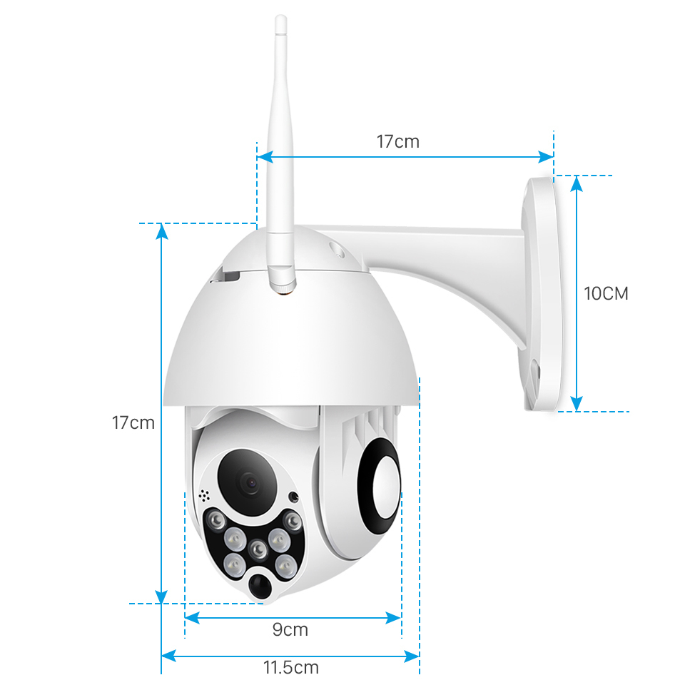 كاميرات القبة YCC365 بالإضافة إلى WiFi WiFi Wireless Outdoor IP Camera Security SPEECT SPEED DOME 1080P PTZ PAN TILT 4X Digital Zoom Surveillance CAM 221025