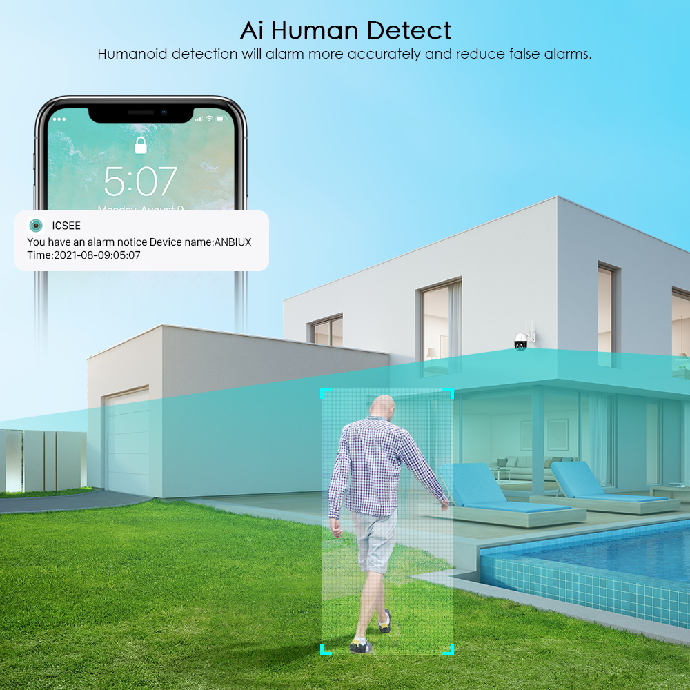 ドームカメラ4K 8MP 5XズームPTZカメラIPアウトドアWIFIカメラHD 5MP 3MPオートトラッキングビデオサーベイランスCCTVセキュリティカメラP2P ICSEEアプリ221025