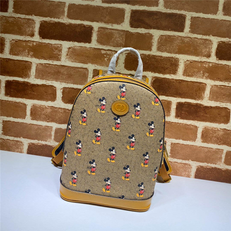 Designer Luxury Collaboration 552884 Antique Style Gold Hardware PVC Calf Daypack Backpack Size 22x29x15cm