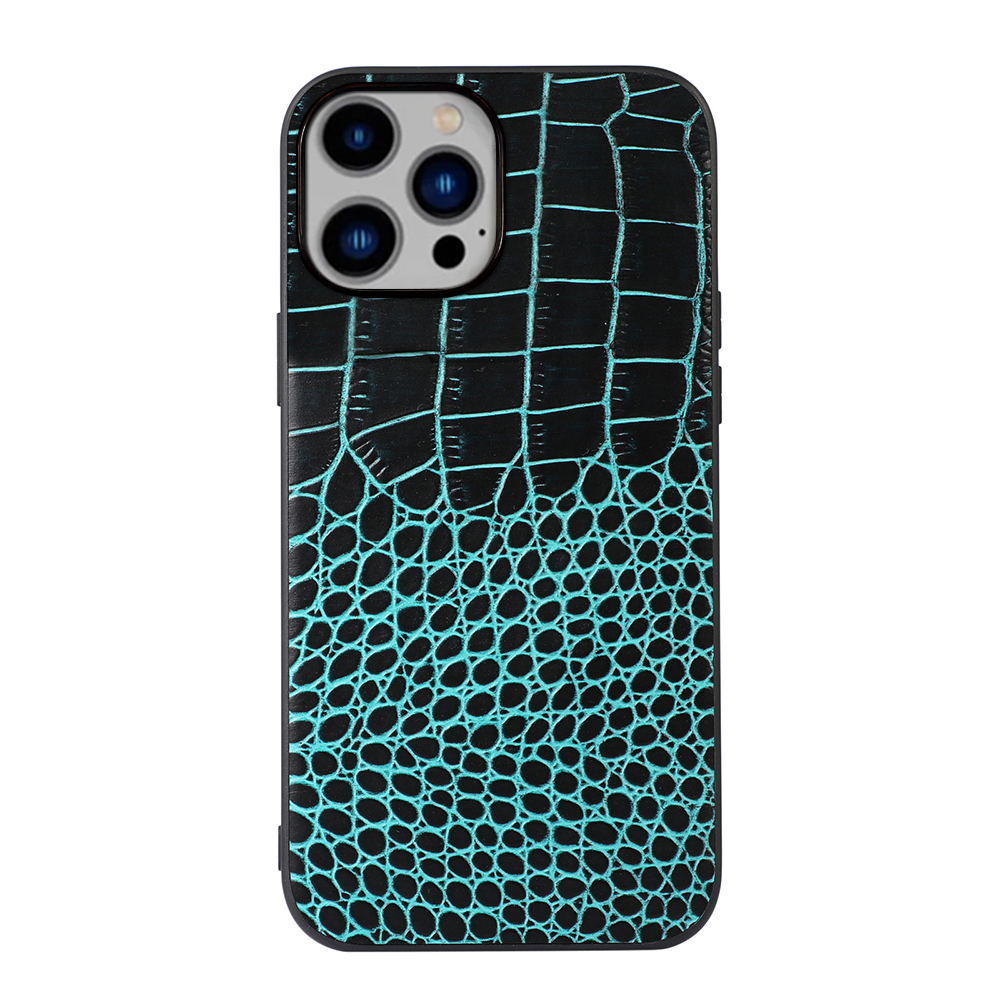 Подлинные кожаные телефона для iPhone 14 Pro Max Crocodile Texture Уникальная шокопродая мягкая защита надежная мобильная задняя крышка Cowhide