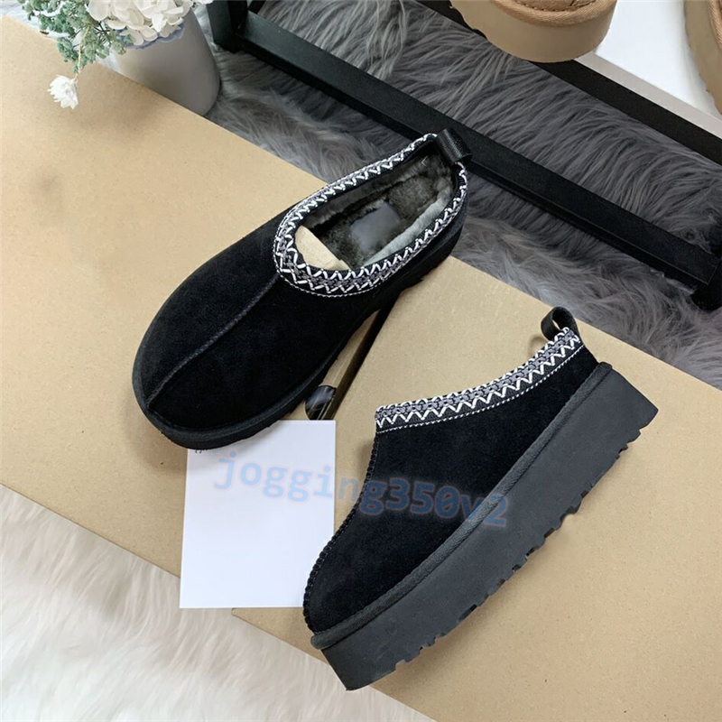 Australia tazz slippers suede shearling platform designer slides winter men women warm shoes black chestnut fashion mens sandals US 3-12