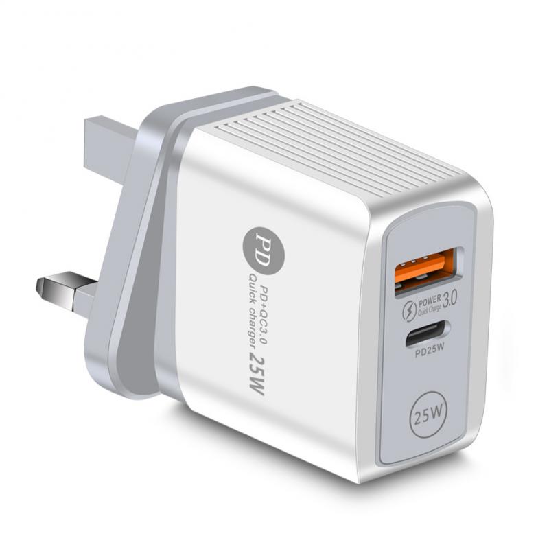 Caricatore USB a ricarica rapida PD QC3.0 da 25 W Xiaomi Samsung Huawei 5 V 5A Display digitale Caricatore rapido telefono a parete