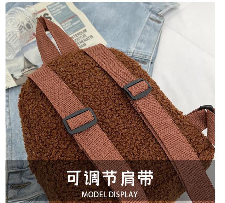 DHLBackpack Fashion Lady Plush Plain Short Crossbody Bag Mix Color