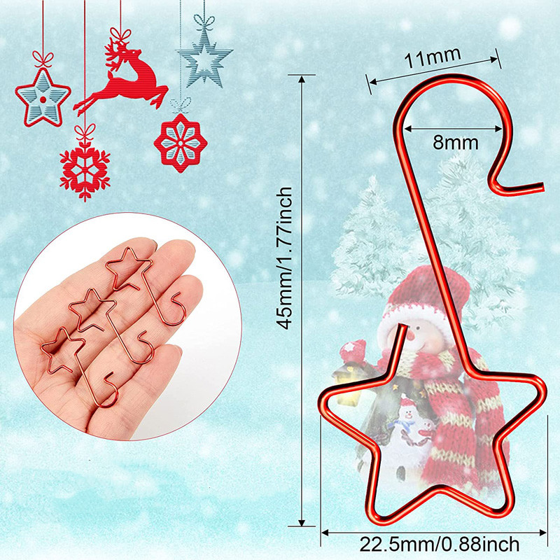 20 Pz/lotto Ornamenti Di Natale Ganci In Acciaio Inox A Forma di Stella Ganci Albero Di Natale Ganci Le Palle Decorazioni Della Festa di Natale