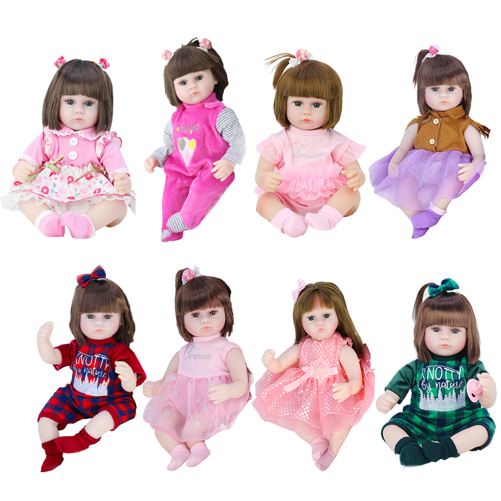 Куклы 42 см детских игрушек для девочек Спящие сопровождают реалистичные жизни мягкие мягкие малыши Bebe День рождения подарки 221024