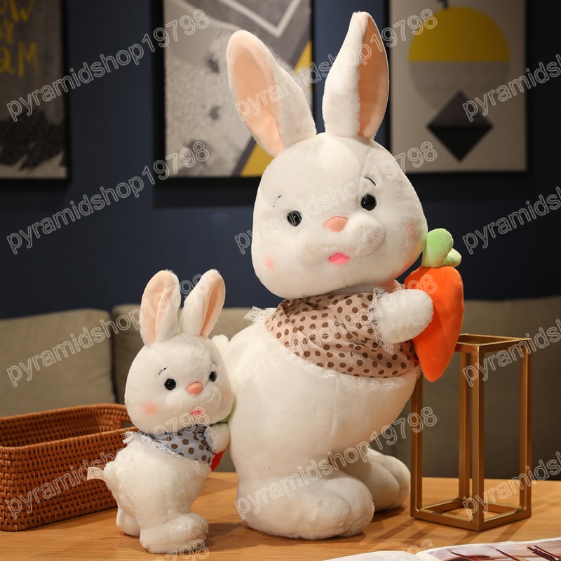 Conejo de peluche de 30/45cm para niños, juguetes de peluche suaves con zanahoria, muñeca Adorable, regalos creativos