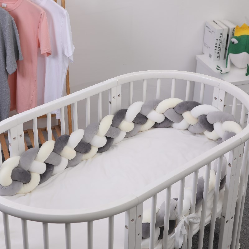 Bettwäsche-Sets 1M 2 2M 3M Babybett-Stoßstange für Neugeborene, dickes geflochtenes Kissen, Kissen-Set, Kinderzimmer-Dekoration 221025208y