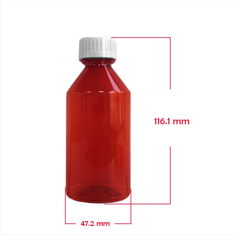 Bottiglia di plastica vuota sciroppo da 1000 mg Etichette adesive in plastica da 100 ml Contenitore sciroppo la tosse magro THClean Confezione personalizzata Sweet KAW og