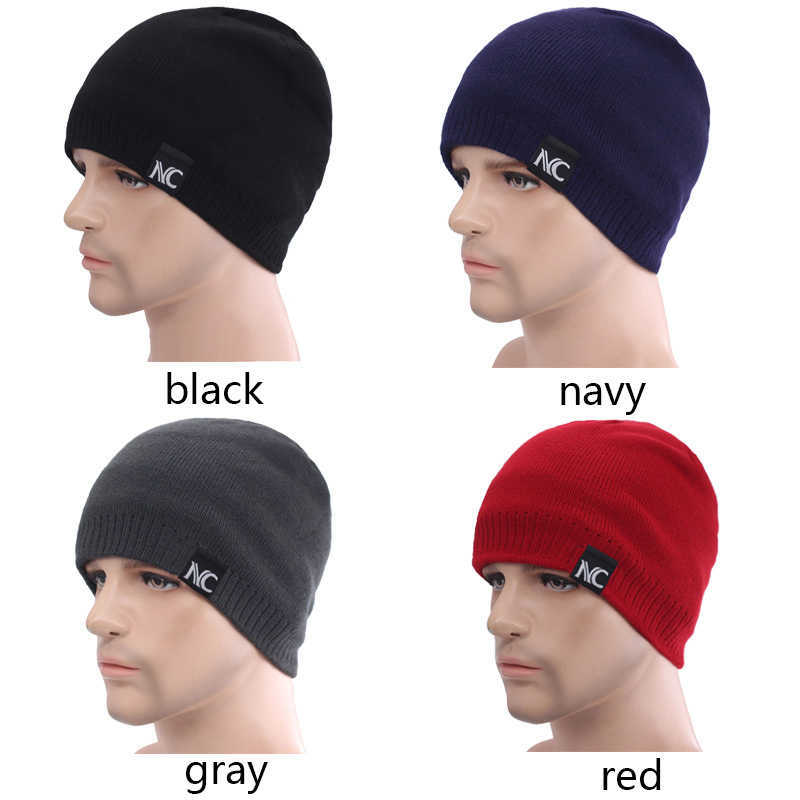 Feanie/crânio Caps Hat de malha de inverno masculino Chapéus de gorro para homens Skullies Beanies Skull Cap Gorras Bonnet Sport quente grossa de chapéu de inverno masculino Top T221020