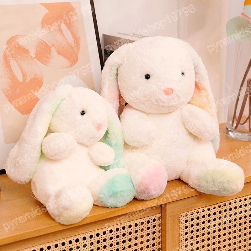 30/40/50 cm Kawaii arc-en-ciel lapin en peluche coloré Animal en peluche poupée douce décor à la maison cadeaux pour les enfants