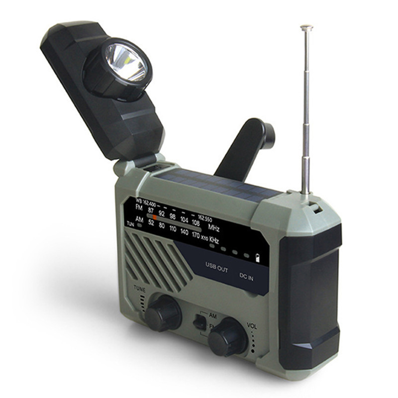 Radio AMFMWB Tre-band Solar Radio Outdoor Hand-cranked Mobile Charging Treasure Portable Lighting Emergency Lights 221025