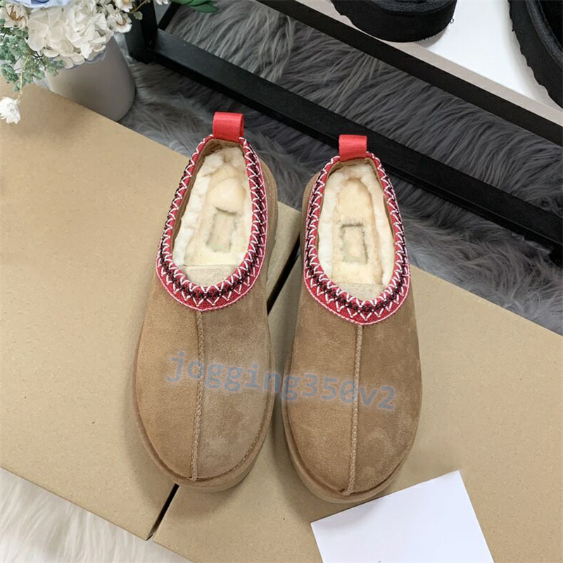 Australien tazz tofflor mocka shearling plattform designer slides vinter män kvinnor varma skor svart kastanj mode herr sandaler USA 3-12