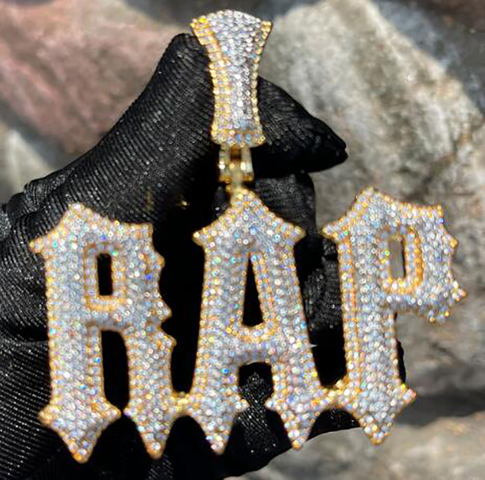 Custom Name Necklace Men Women Iced Out Prong Setting Pendant Personalized Charms Trap Rapper Super Star Cubic Zirconia Hiphop Jew297P