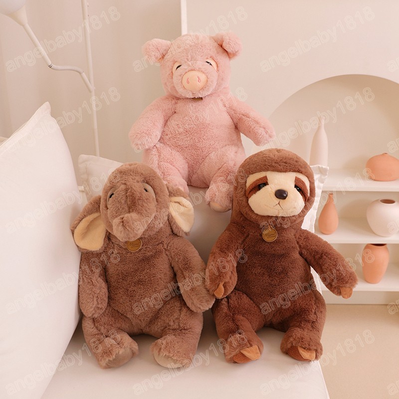 30/40cm Kawaii Stuffed Animal Plush Soft Bear Elephant Pig Turtle Sloth Appease Doll Cute Sofa Pillow Children Gifts