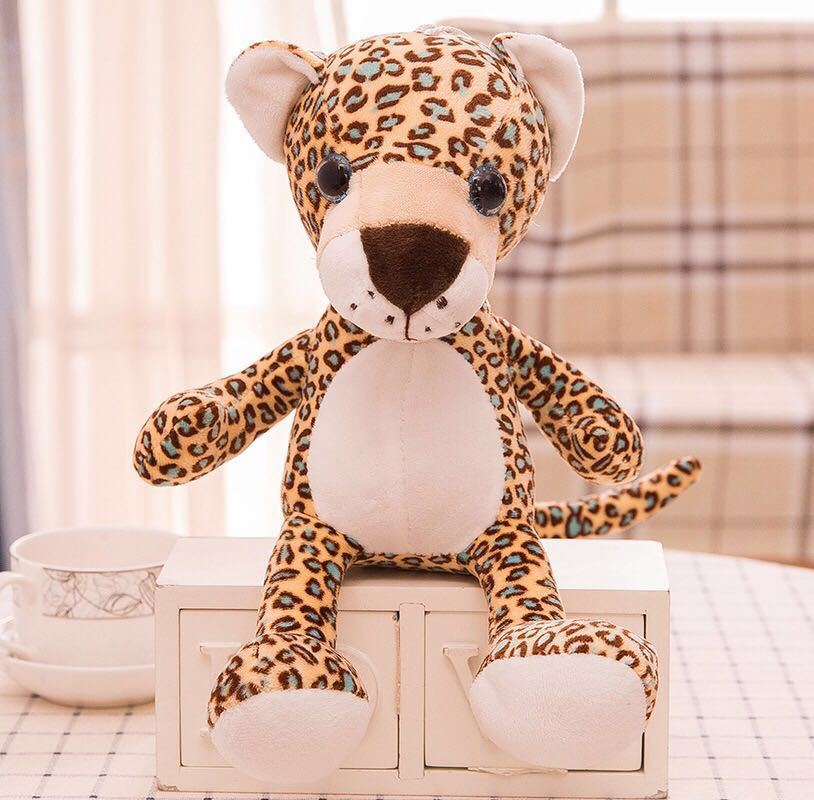 Floresta florestal animal recheado Jungle Jungle Jungle Throe Children's Gifra M￡quina Doll Giraffe Lion Tiger Leopard D32