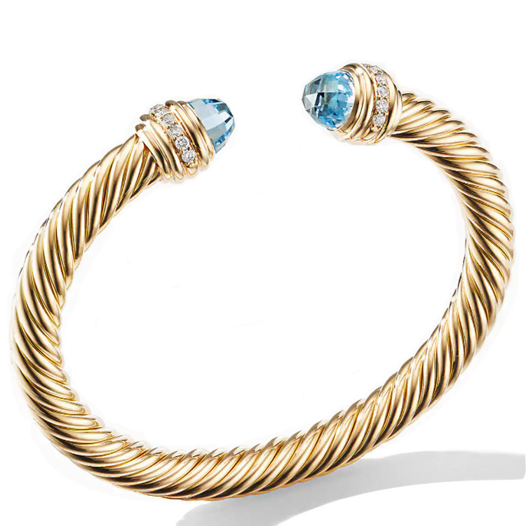 Bangle Brillian Luxury Wire Twisted AAA Zircon Stainless Steel Bracelet Women NonOxidizable Jewelry Prom Party Accessories Gift 221024