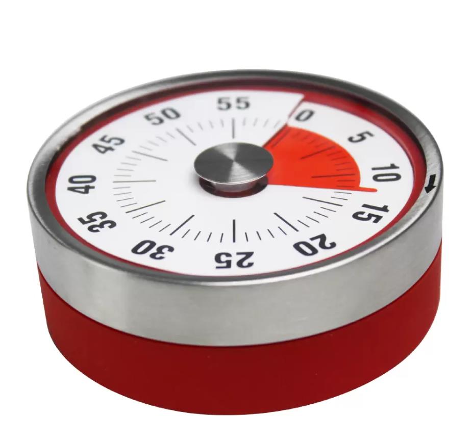 Baldr 8 cm mini mechanische countdown keuken timers gereedschap roestvrij staal ronde vorm kooktijd klok alarm magnetische timer herinnering groothandel fy5636