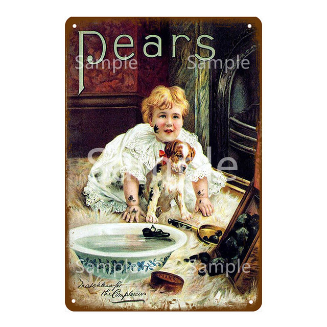 Peren Zeep Metalen Schilderij LUX Metalen Poster Vintage Plaque Voor Thuis Badkamer Douche Decor 20 cm x 30 cm Woo