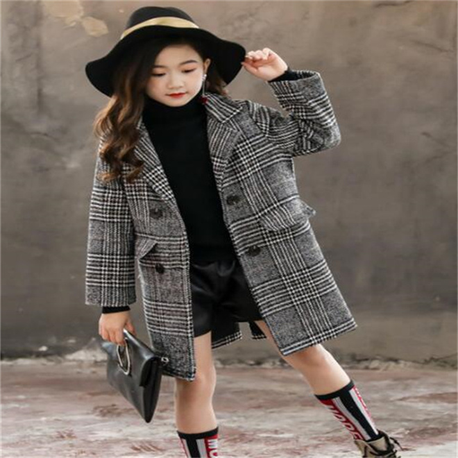 Winter Kids Girl Parkas Casaco de moda de moda de meia-tela de meia