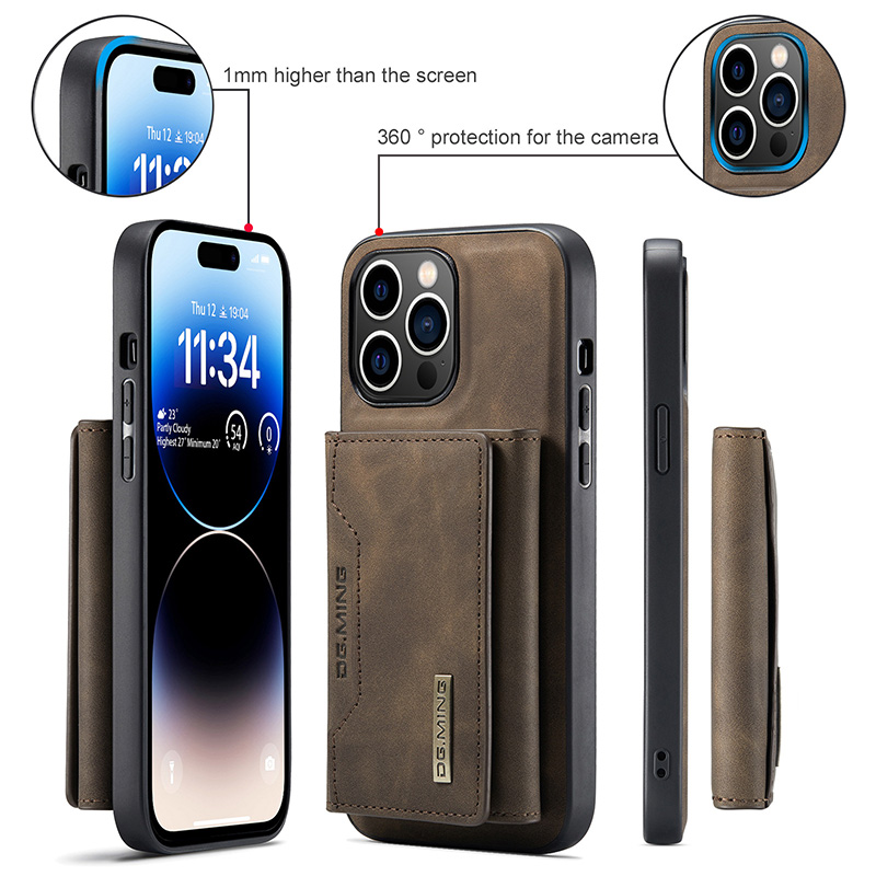 Magnetische hoesjes Apple mobiele telefoon beschermhoes voor iPhone 15 14 13 ProMax 12 plus PU-leer Volledige covers Niet-vergelende portemonnee-hoes Insteekkaartvak Schokbestendig