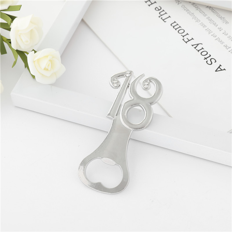 Event Party Supplies 18th Design Silver Bottle Opener Wedding Anniversary Gift Beer Opens in Gift Box Birthday Keepsake