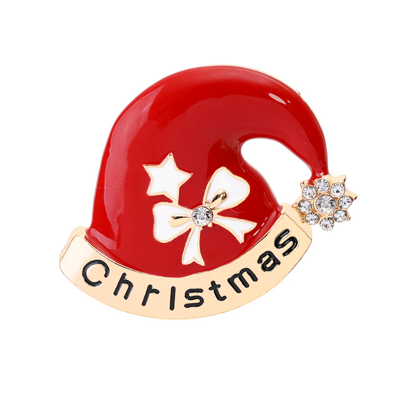 Cartoon Brooch Santa Claus Christmas Decoration Snowman Socks Corsage Fashion Jewelry XMAS Gifts