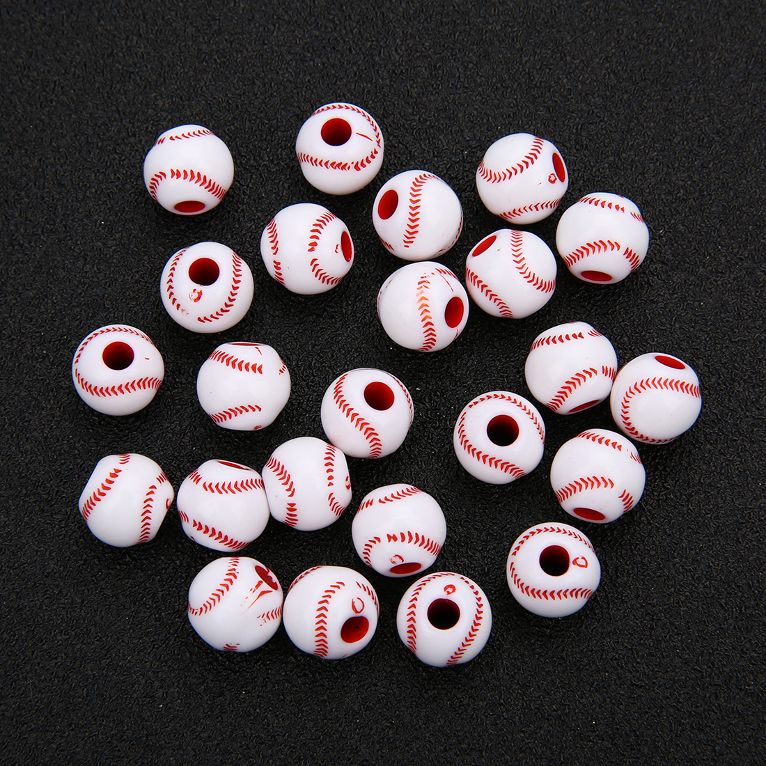 50 -stvoetbal Baseball Basketbal Tennis Acryl kralen Sportbal Spacer kralen geschikt voor armband ketting diy sieraden maken