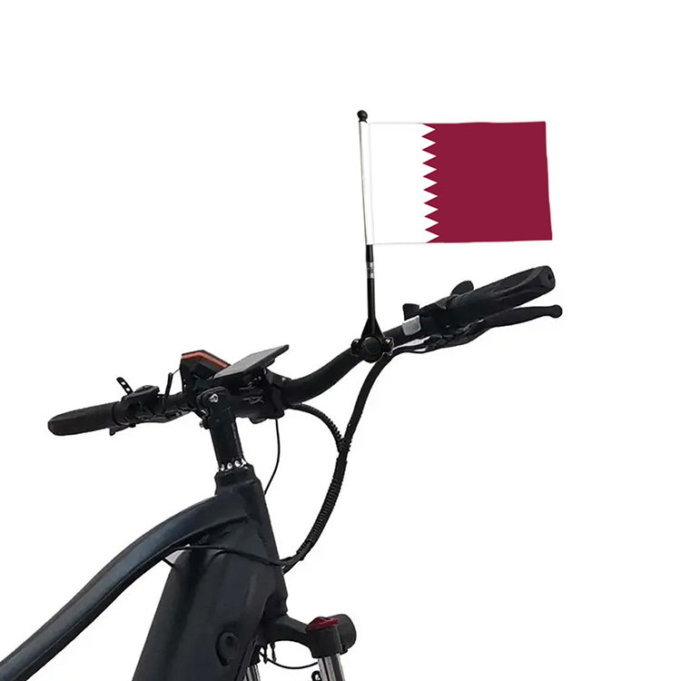 Peru Fahrradflagge 14x21 cm Polyester wasserdichte Fahrradsicherheitsflaggen mit schwarzem Kunststoffstab und Basis