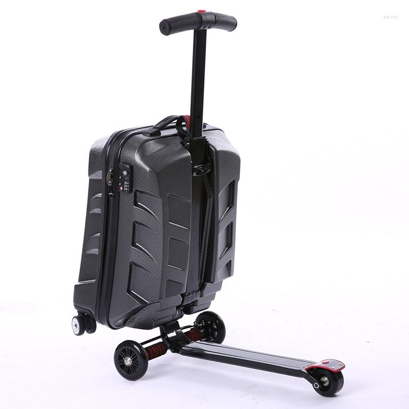 Suitcases 21 Inch Carry On Luggage Trolley Kids Sit Scooter Travel Suitcase Lazy Case3513